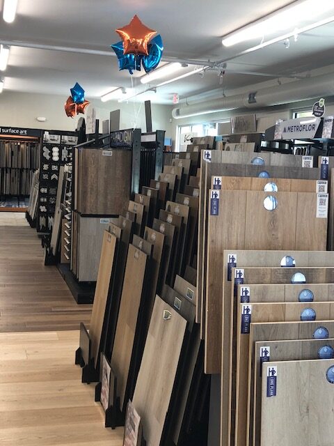 Variety of flooring products at showroom | National Flooring & Supply